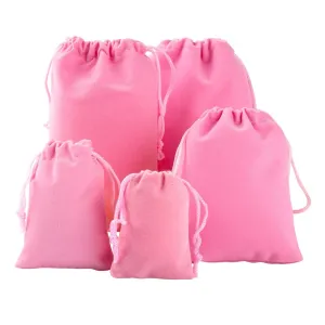 1 Bag 5 Style Rectangle Velvet Pouches, Candy Gift Bags Christmas Party Wedding Favors Bags, Pink, 40pcs/bag