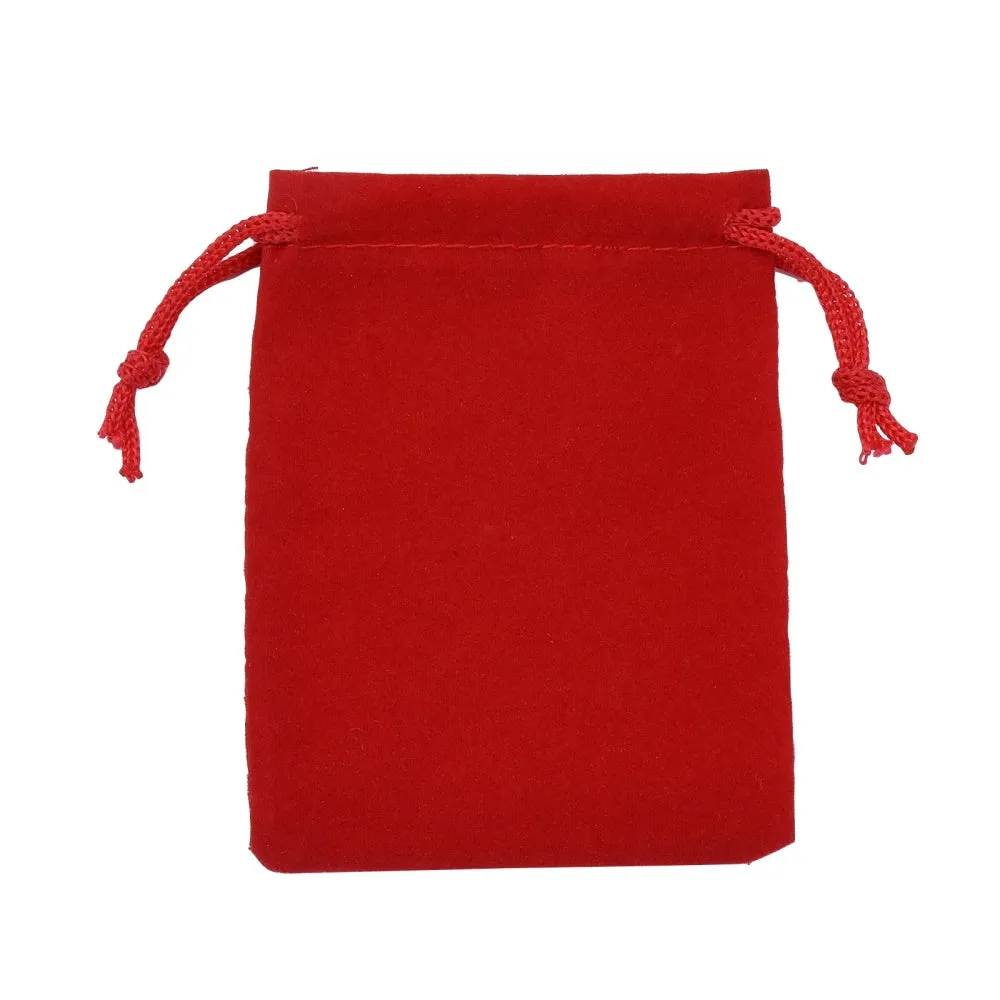 100 pc Velvet Cloth Drawstring Bags, Jewelry Bags, Christmas Party Wedding Candy Gift Bags, Mixed Color, 9x7cm