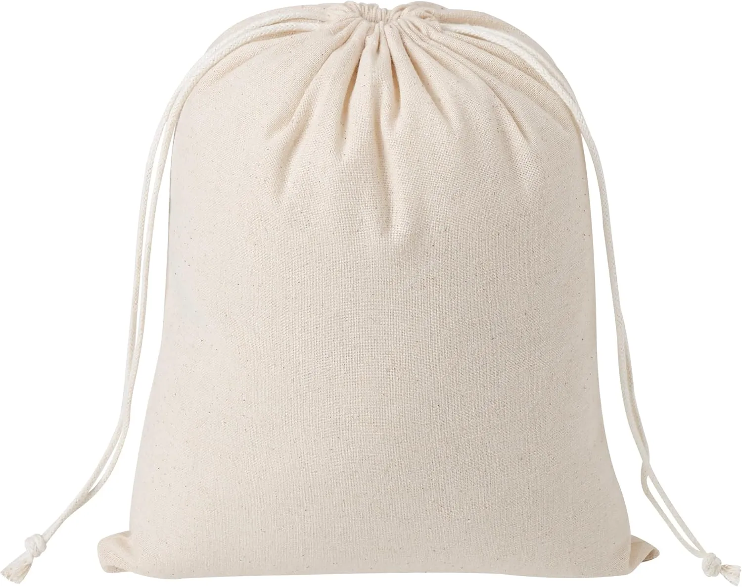 100 Percent Cotton Drawstring Bags, Reusable Quality with Double String, For Pantry Gifts Kitchen - Pack of 6 (Natural Beige, 7 x 9 Inch)