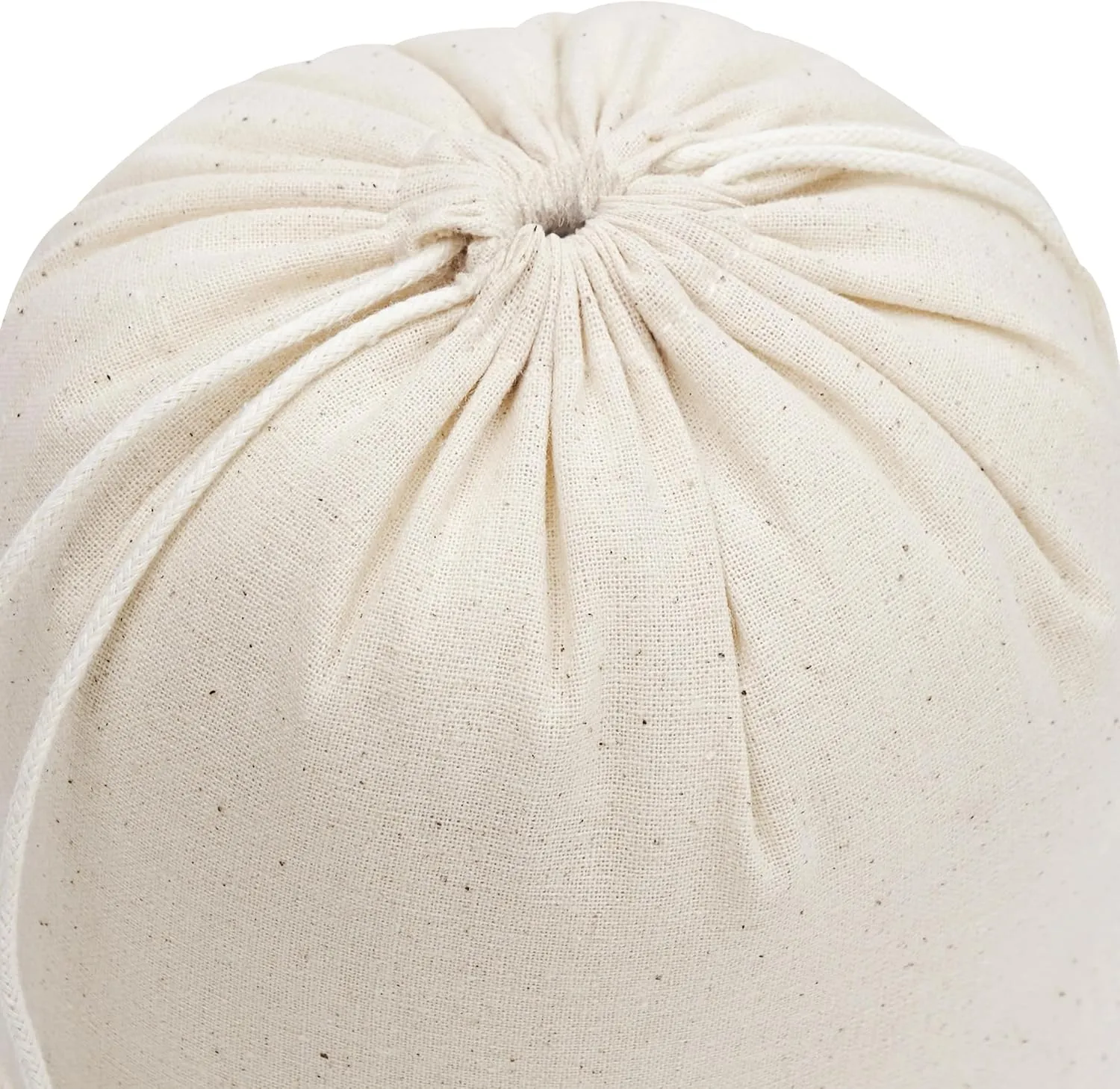 100 Percent Cotton Drawstring Bags, Reusable Quality with Double String, For Pantry Gifts Kitchen - Pack of 6 (Natural Beige, 7 x 9 Inch)