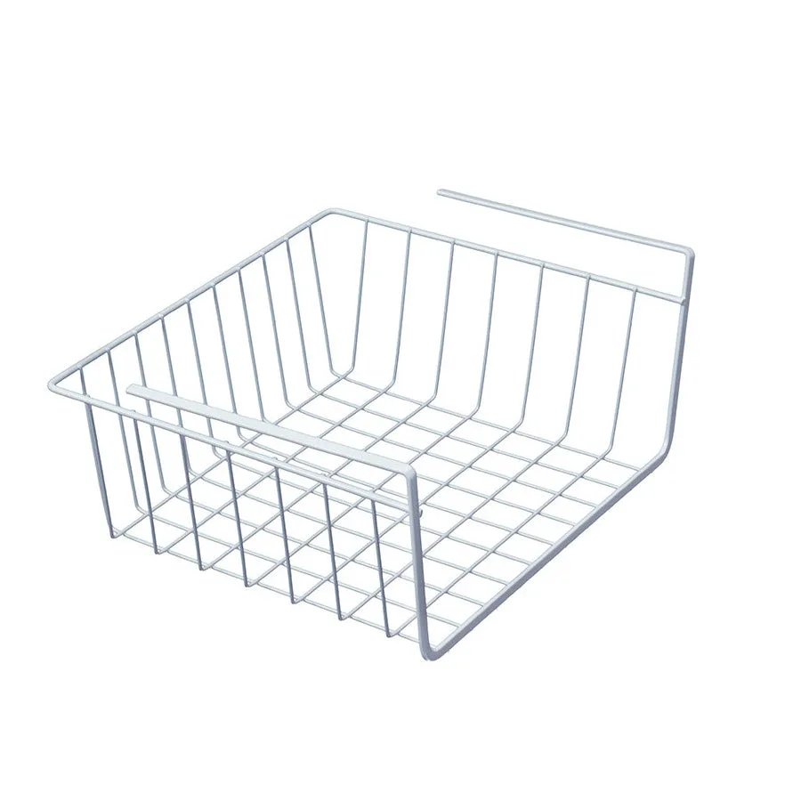 12 Inch Under Shelf Storage Basket - White