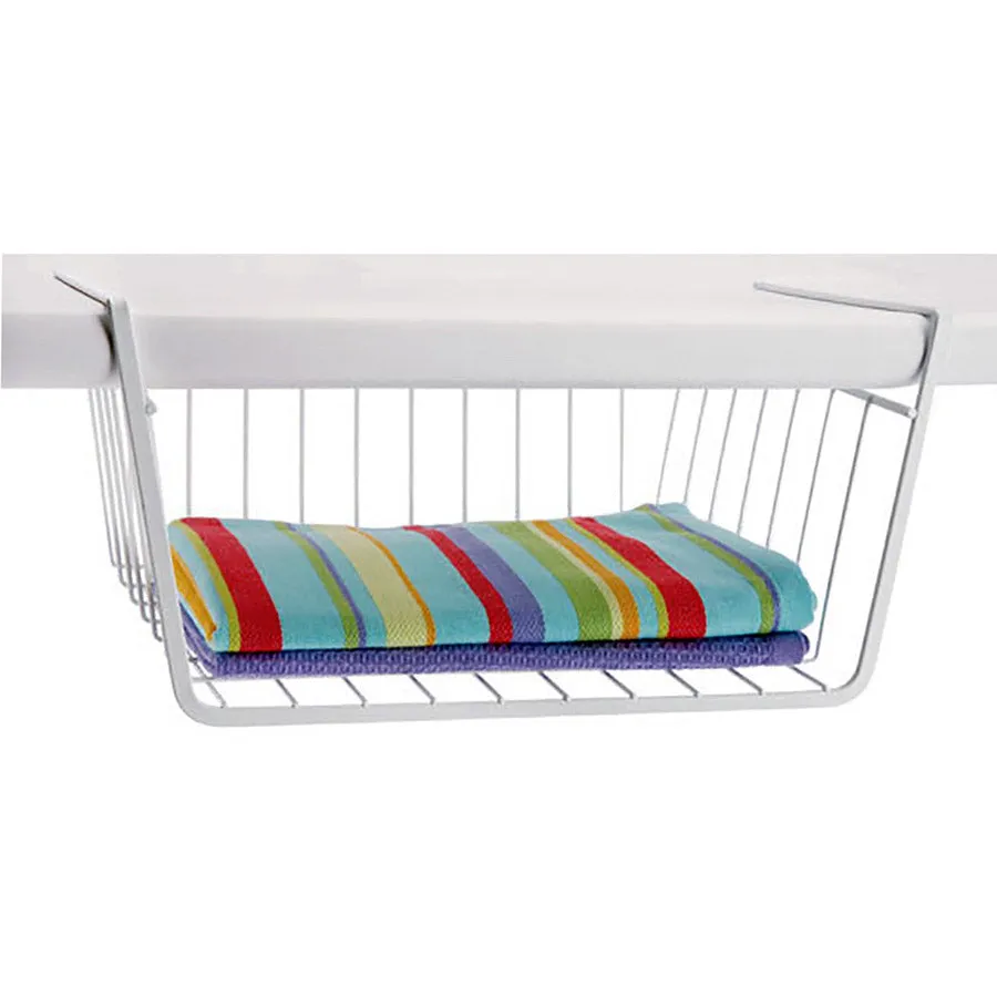 12 Inch Under Shelf Storage Basket - White