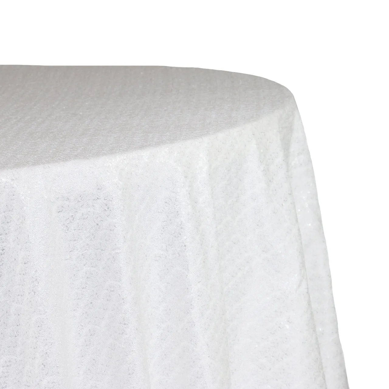 120 inch Glitz Sequin Round Tablecloth White