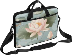 13-15-Inch Lotus Laptop Bag Lotus Flowers Pond Shoulder Laptop Bag For Work, Travel, Business Trips