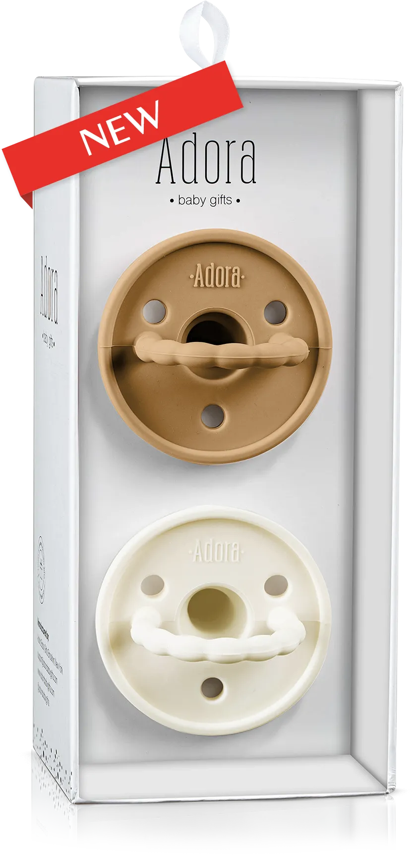Adora Classic Pacifier Baby Gift Set - 2-pack - Vanilla & Luggage