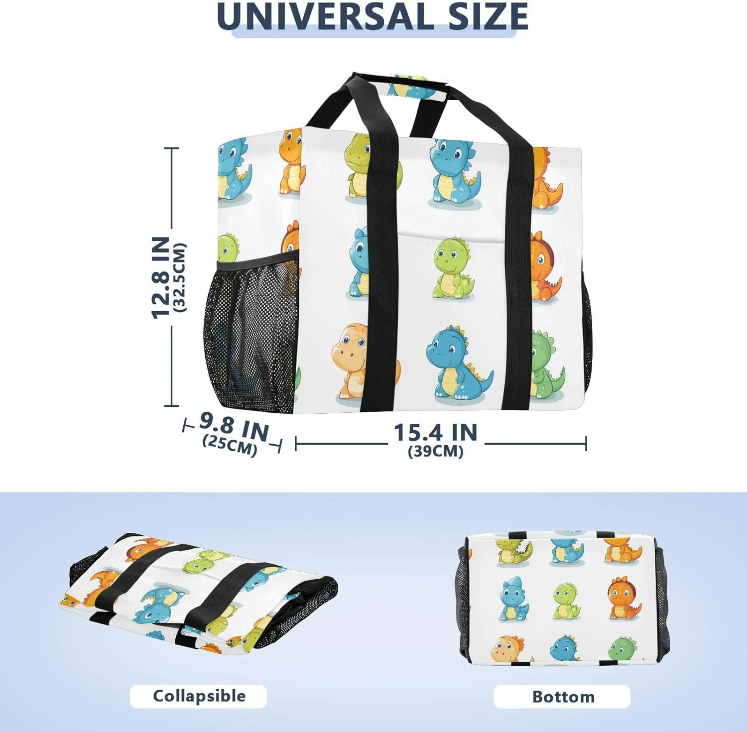 ALAZA Flower Unicorn Pattern Waterproof Beach Tote Bags