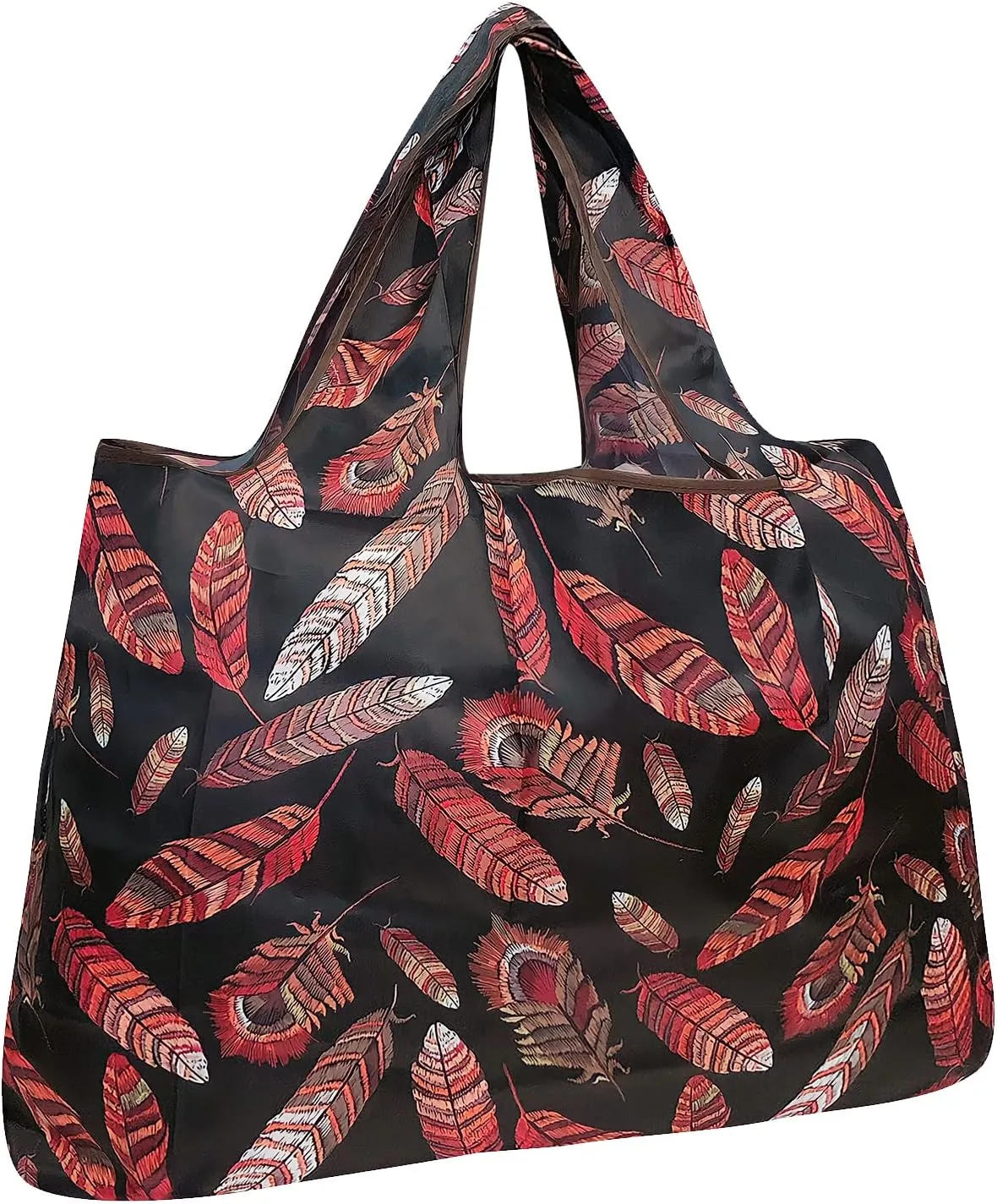 allydrew Large Foldable Tote Nylon Reusable Grocery Bag, Set of 2