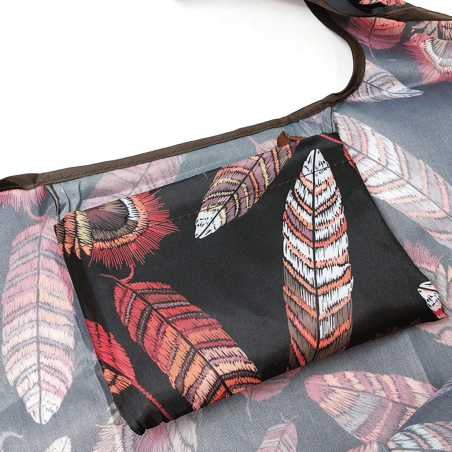allydrew Large Foldable Tote Nylon Reusable Grocery Bag, Set of 2