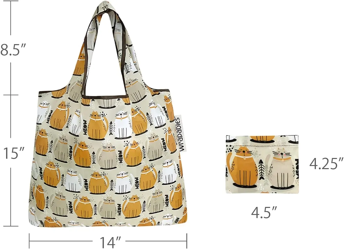 allydrew Medium Foldable Tote Nylon Reusable Grocery Bags