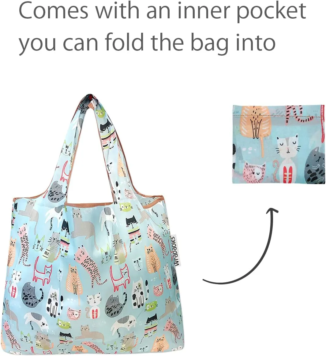 allydrew Medium Foldable Tote Nylon Reusable Grocery Bags