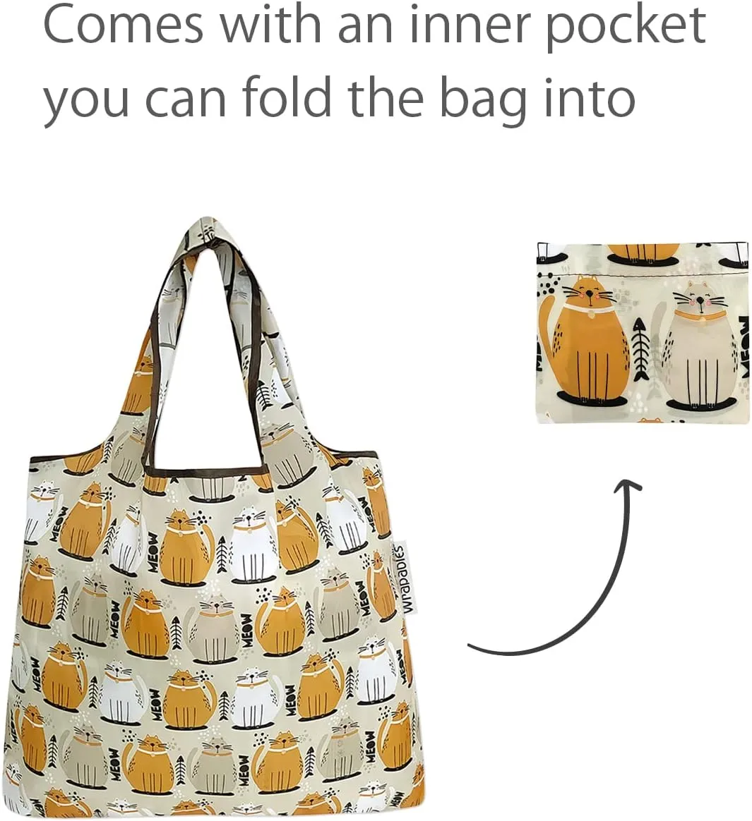 allydrew Medium Foldable Tote Nylon Reusable Grocery Bags