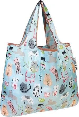 allydrew Medium Foldable Tote Nylon Reusable Grocery Bags