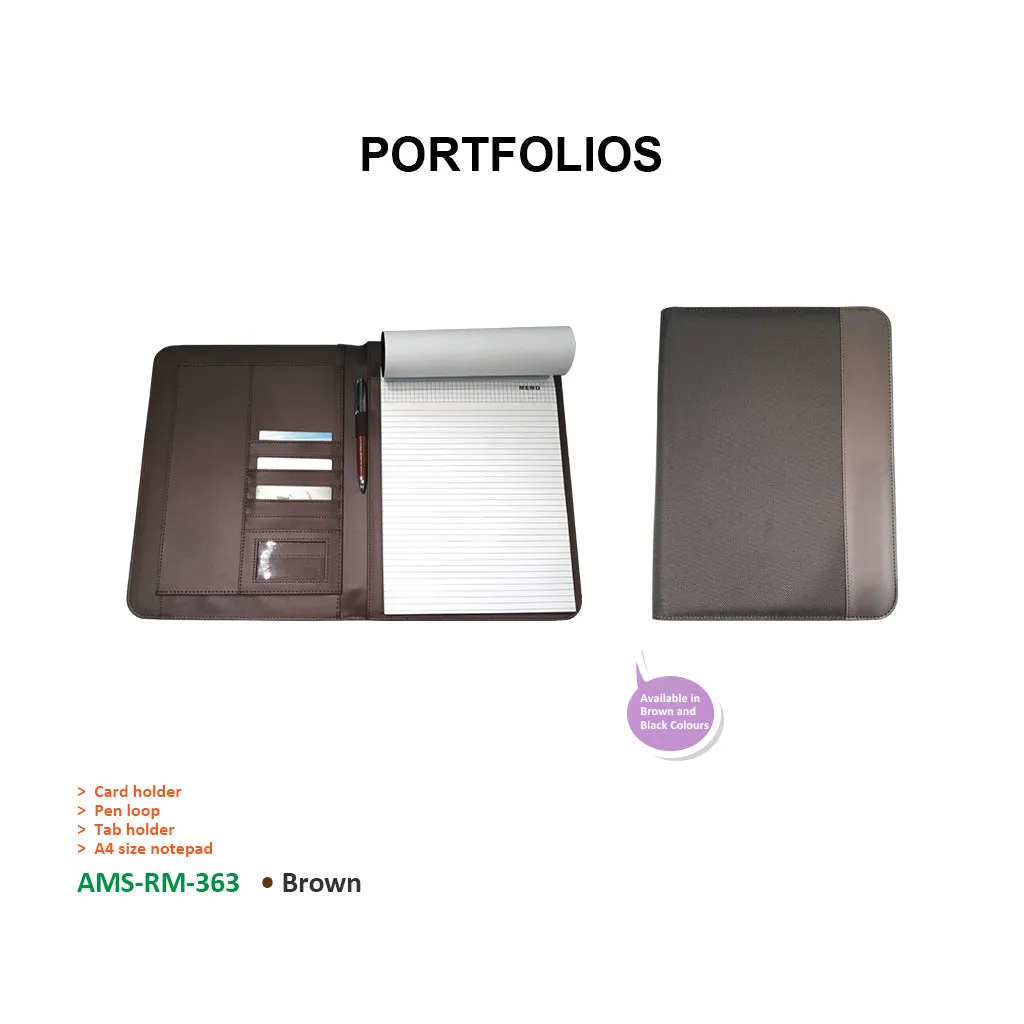 AMS-RM-363 • Brown  - PU Leather portfolio