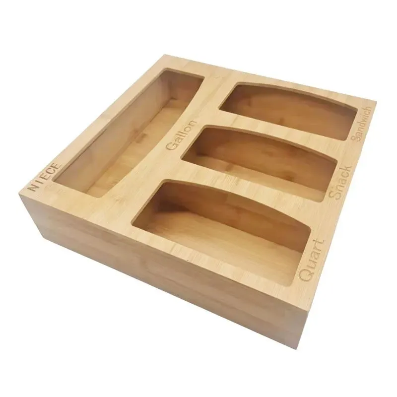 Bamboo Zipper Bag Organizer