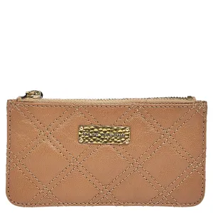 Beige Quilted Leather Wallet