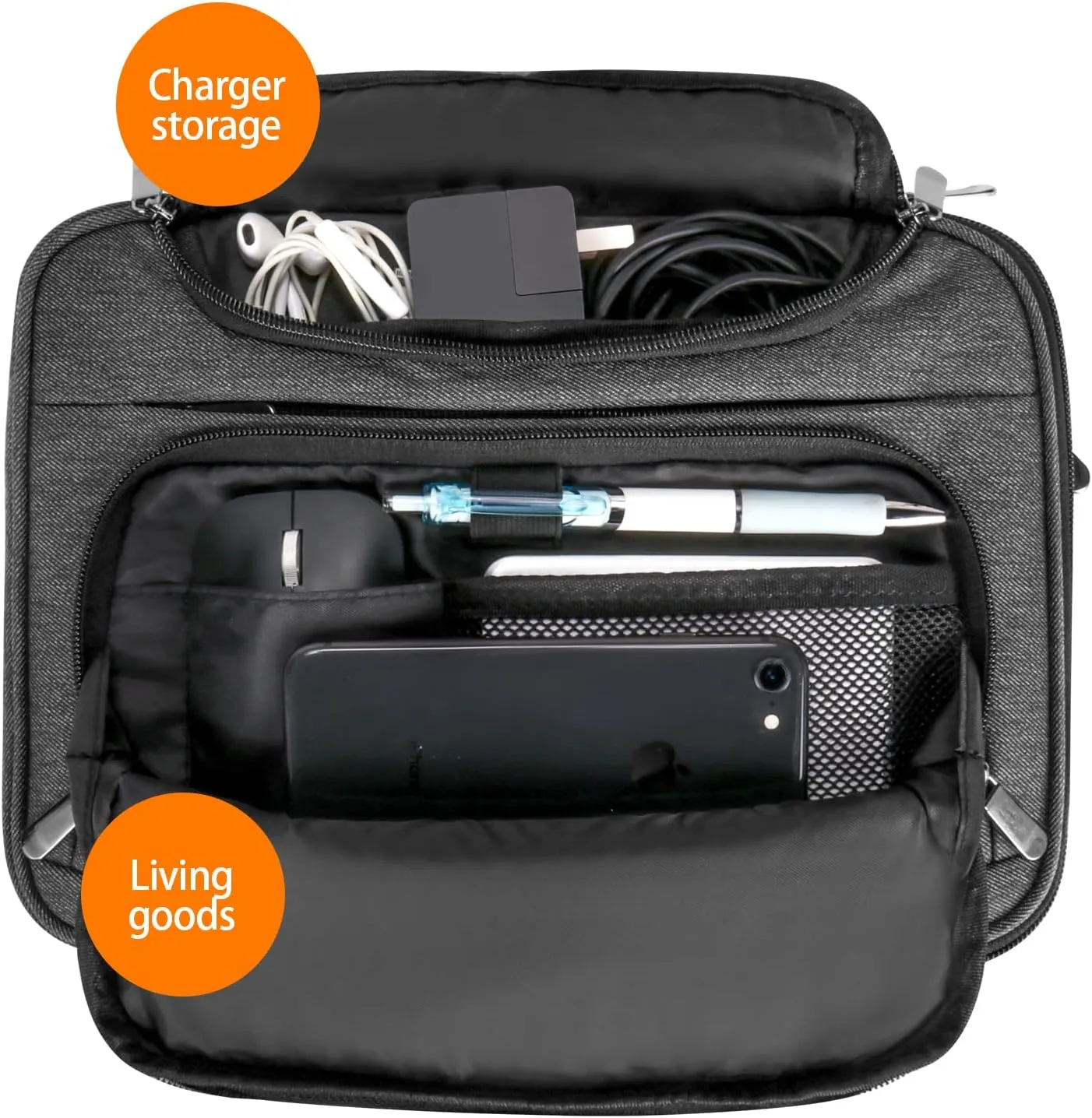 BERTASCHE Dark Grey Tablet Sleeve Bag for 11 inch iPad Pro, Air, Surface Go, Galaxy Tab, Business Tablet Carrying Case, 5 Pockets Compartment, Lightweight