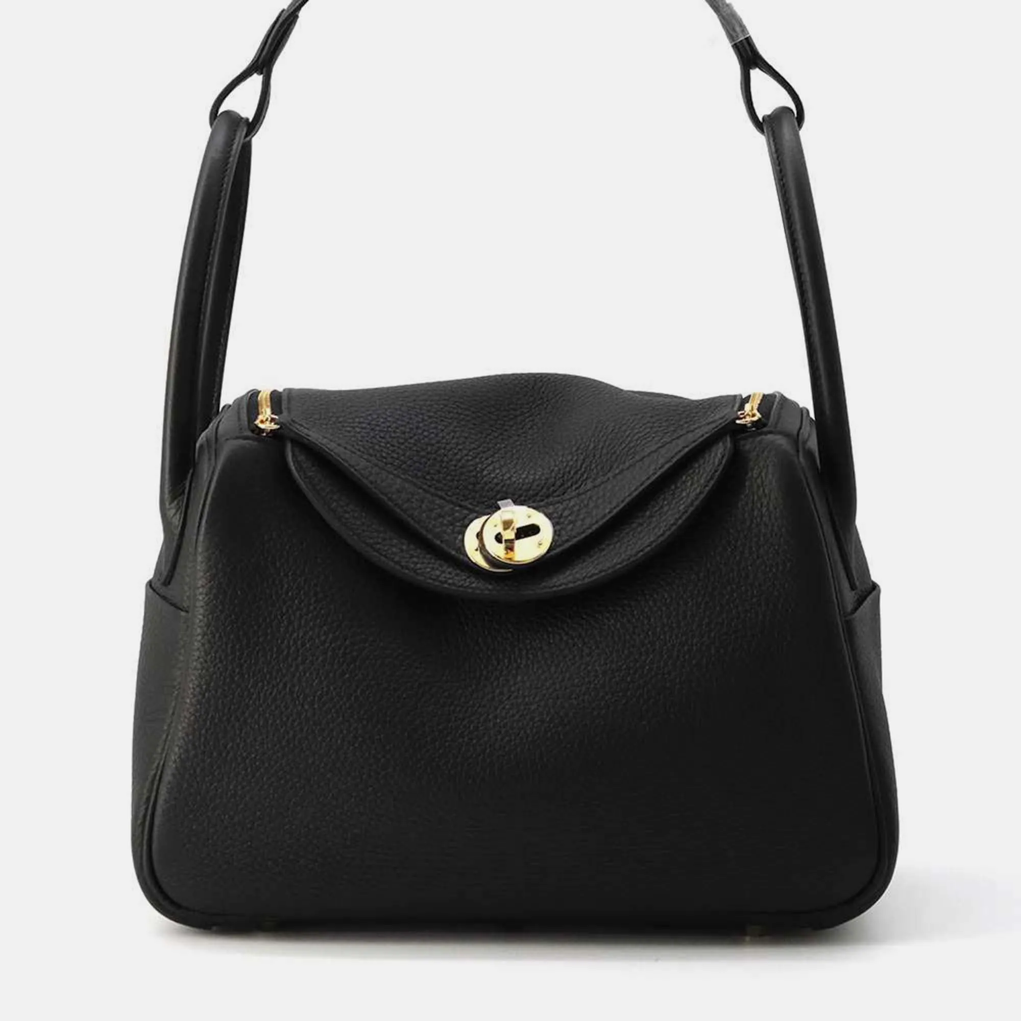 Black Taurillon Clemence Lindy Bag Size 26