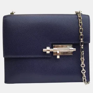 Bleu Saphir Chevre Mysore Verrou Mini Bag