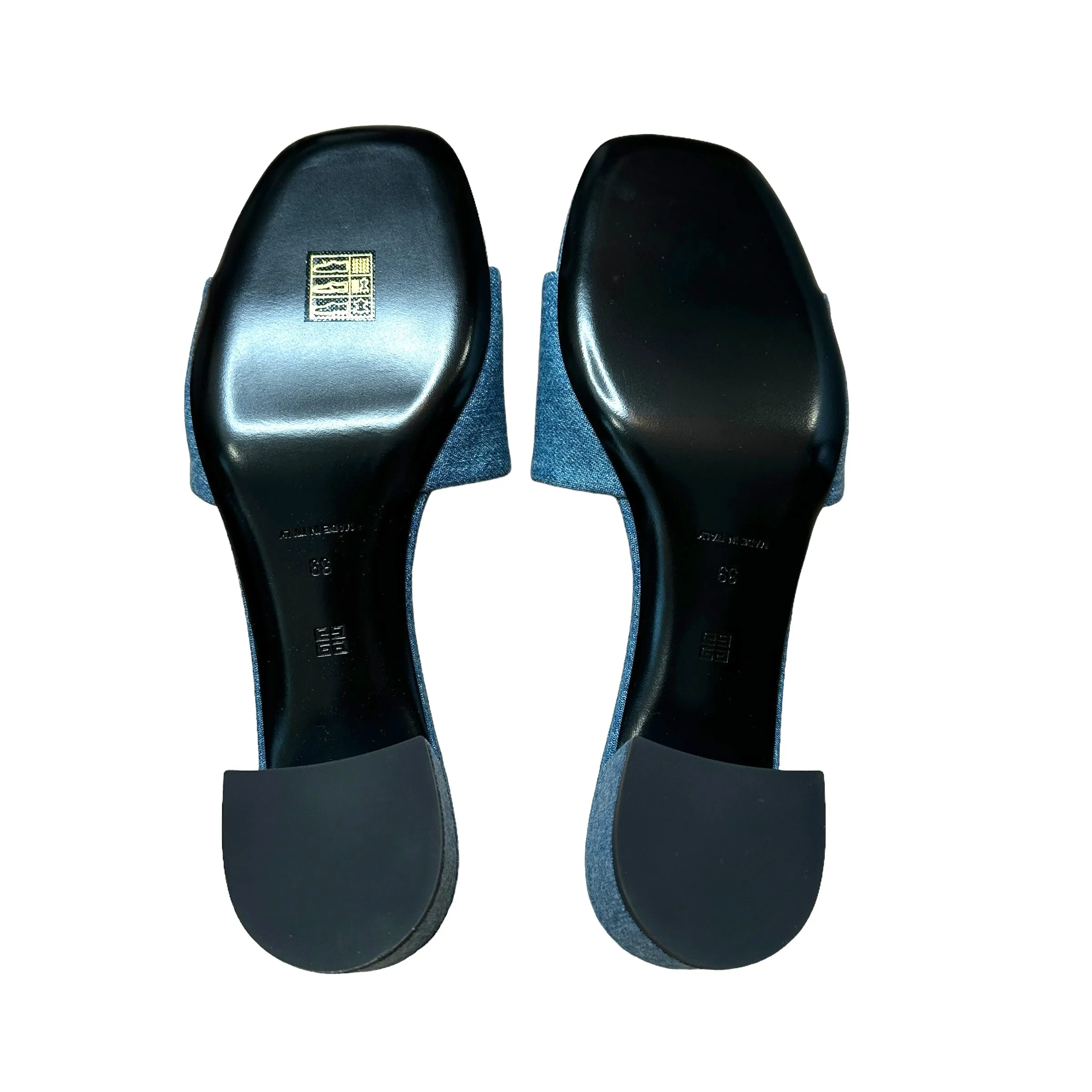 Blue Logo Denim Mules