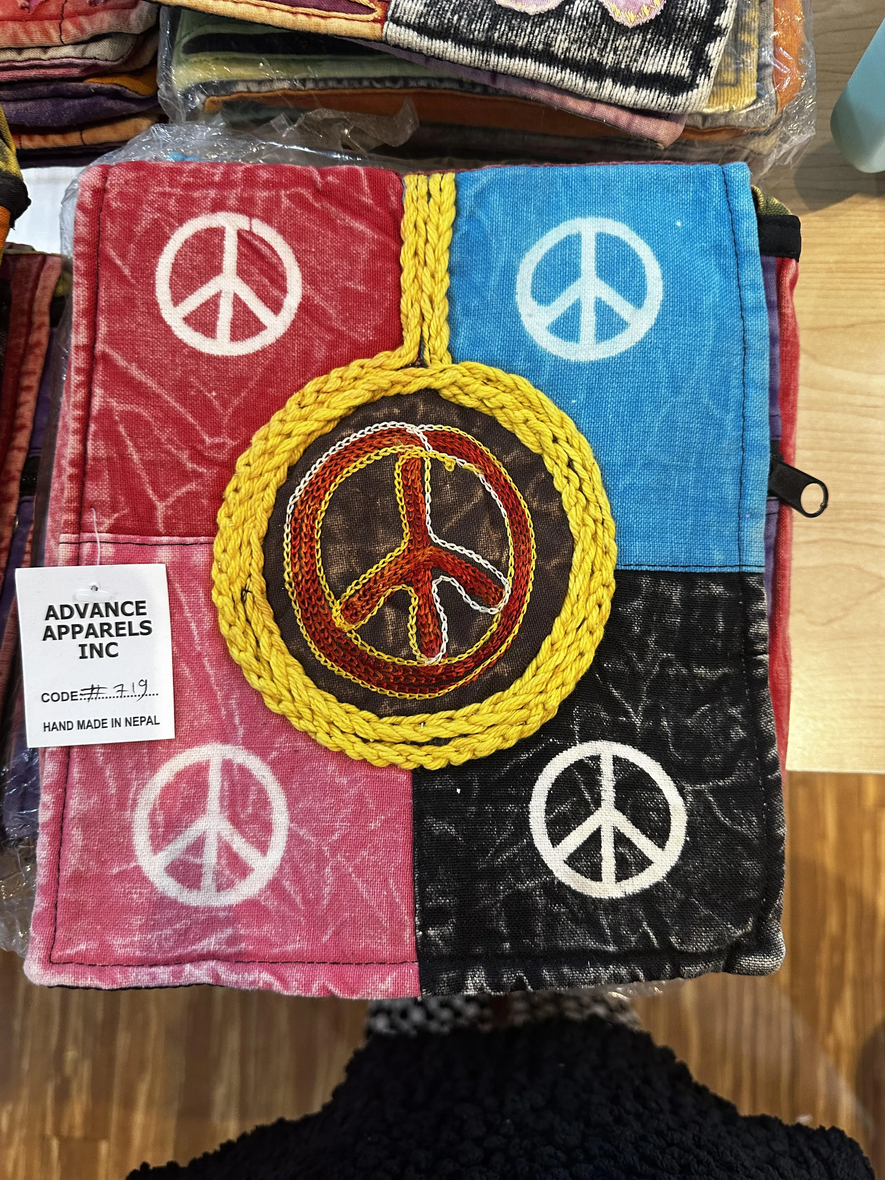 Braided Circle Peace Passport Bag