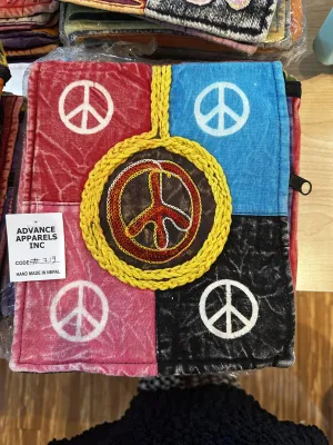 Braided Circle Peace Passport Bag