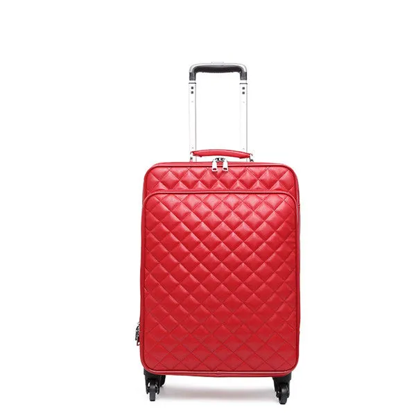 Caludan Women 'S Waterproof Pu Leather Travel Rolling Luggage Suitcase Bag Trolley Case Set, New
