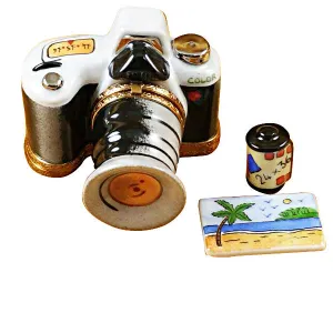 Camera with Film & Photo Limoges Porcelain Box