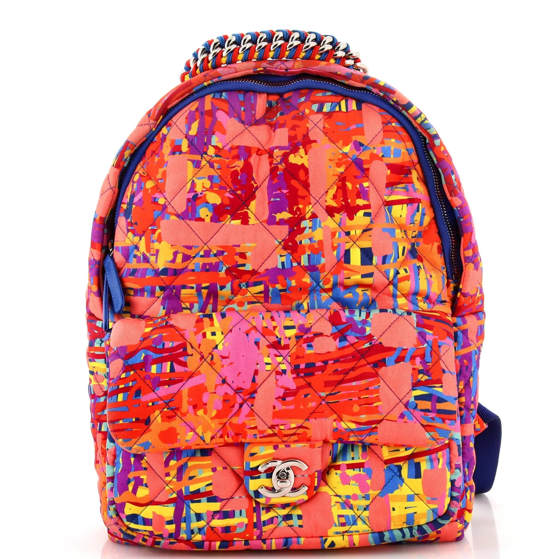 CHANEL CC Pocket Backpack Quilted Printed Foulard Medium