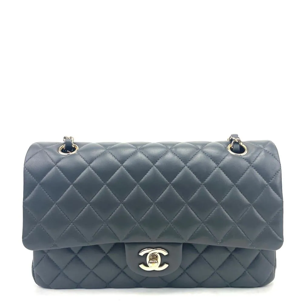 CHANEL Medium Double Flap Bag - Grey