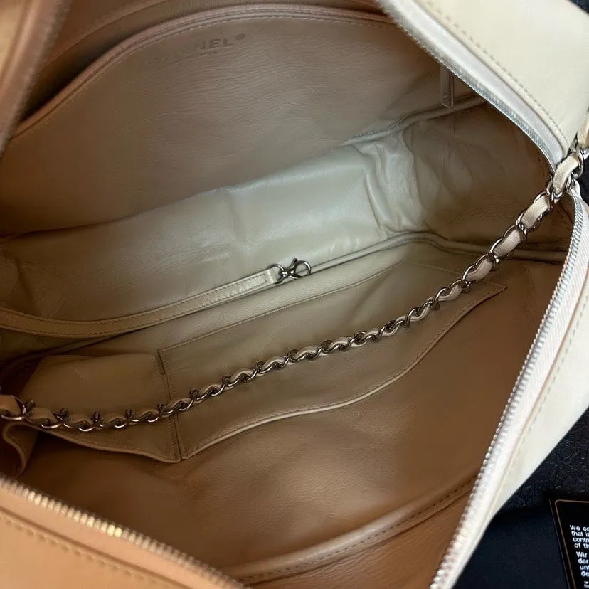Chanel Milk Tea Quilted Leather Camera Chain Shoulder Bag