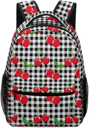 Cherry Backpack Casual Travel Daily Work Camping School Bag with Multiple Pockets
