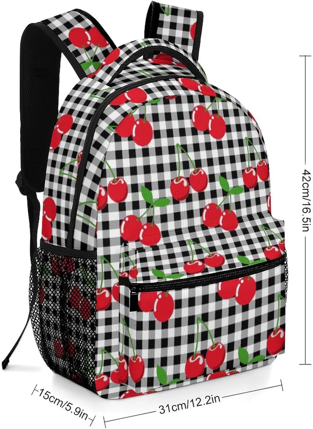 Cherry Backpack Casual Travel Daily Work Camping School Bag with Multiple Pockets