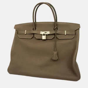 Chocolat Togo Birkin 40 Y Engraved Ladies Handbag