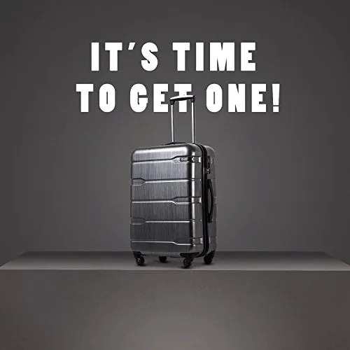Coolife 3  Piece Expandable Luggage Spinner Set - New Charcoal