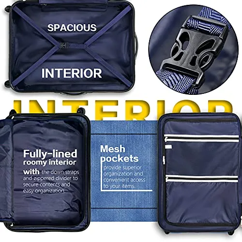Coolife 3  Piece Expandable Luggage Spinner Set - New Charcoal