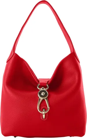 Dooney & Bourke Women's Small Logo Lock Sac Shoulder Bag in Pebble Grain Leather, with Signature Logo Lock Closure
