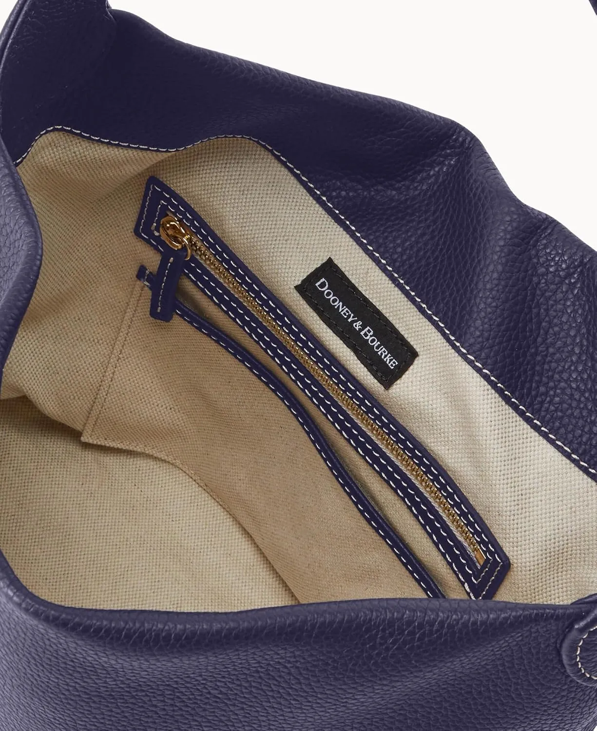 Dooney & Bourke Women's Small Logo Lock Sac Shoulder Bag in Pebble Grain Leather, with Signature Logo Lock Closure
