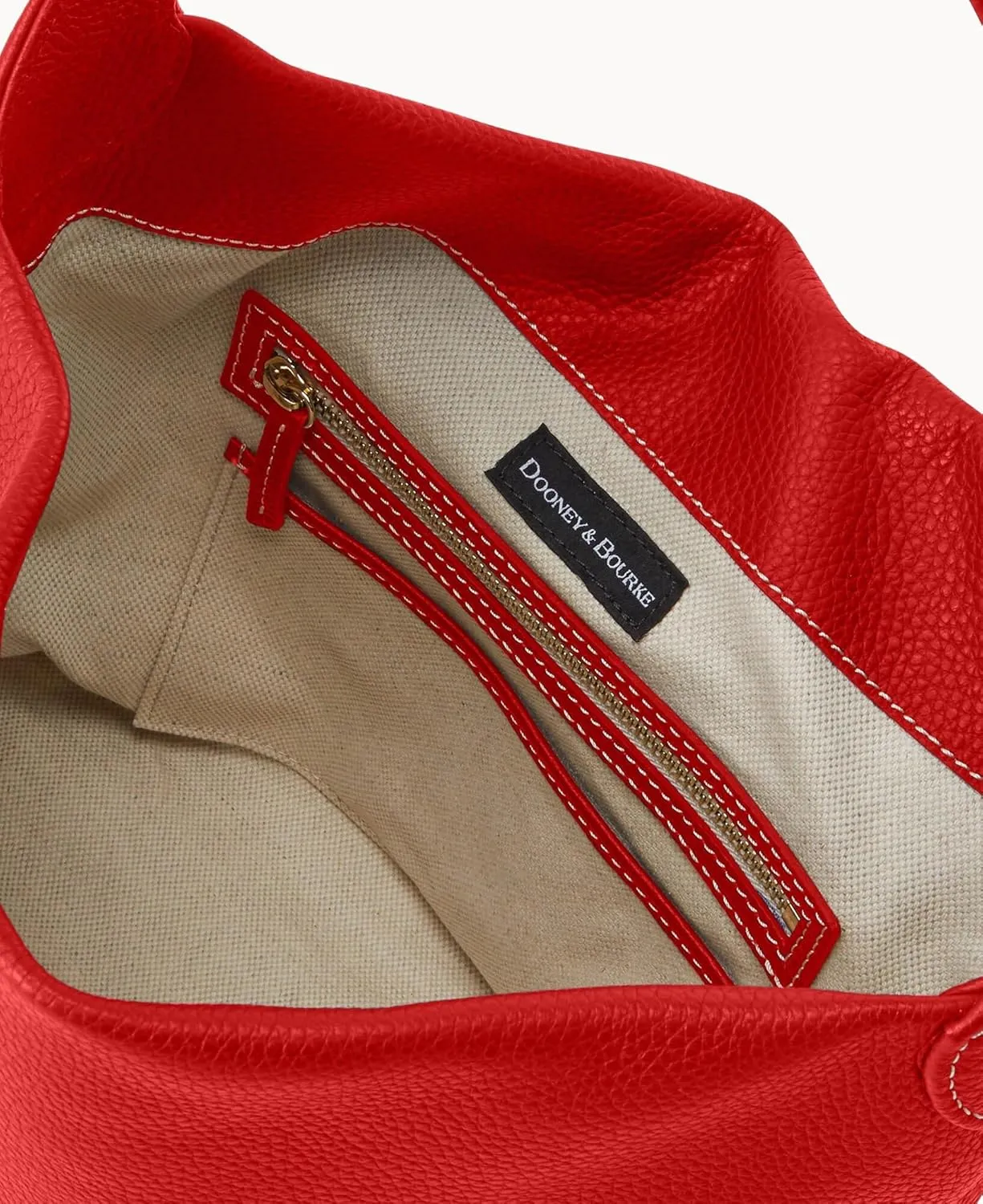 Dooney & Bourke Women's Small Logo Lock Sac Shoulder Bag in Pebble Grain Leather, with Signature Logo Lock Closure