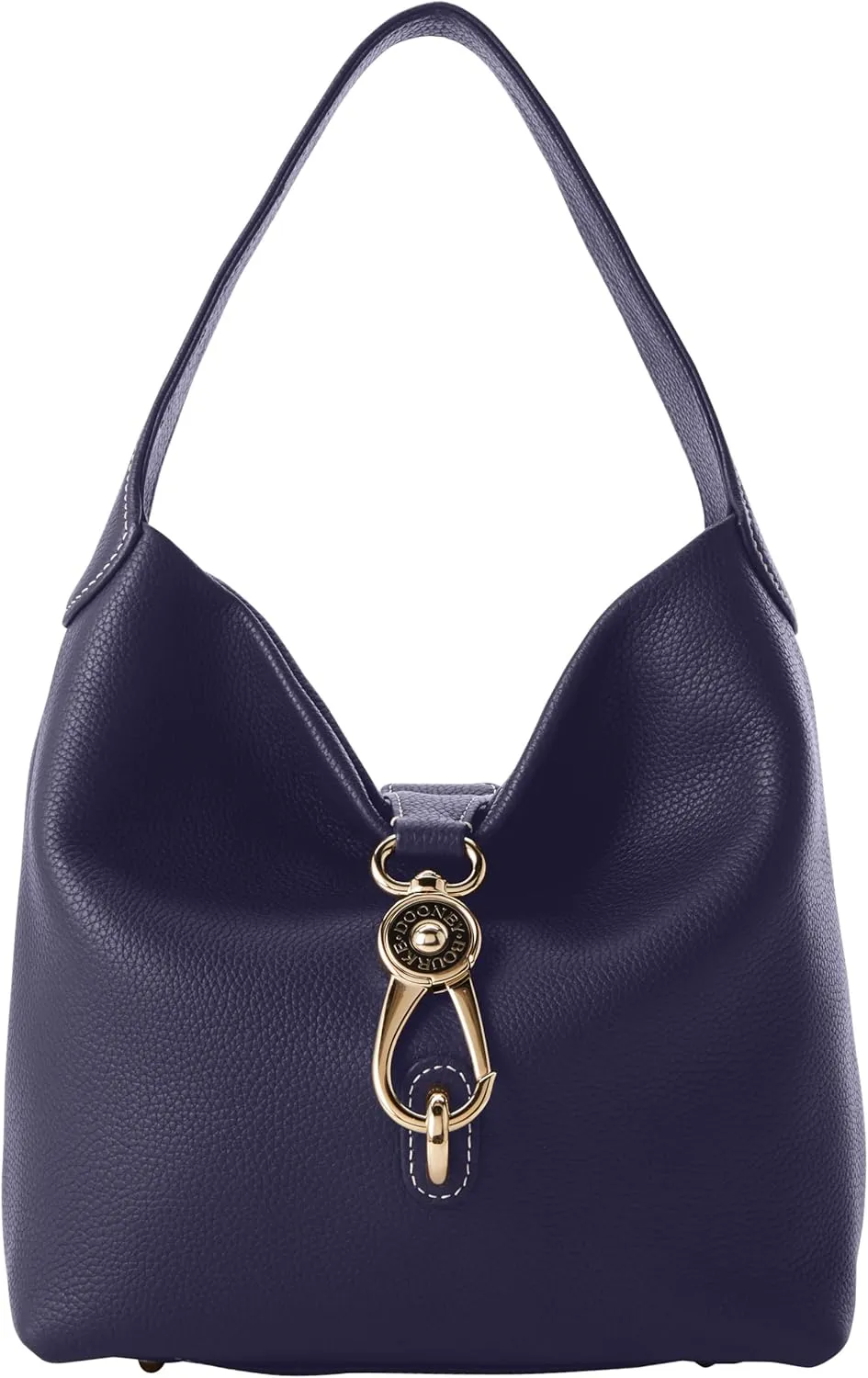 Dooney & Bourke Women's Small Logo Lock Sac Shoulder Bag in Pebble Grain Leather, with Signature Logo Lock Closure