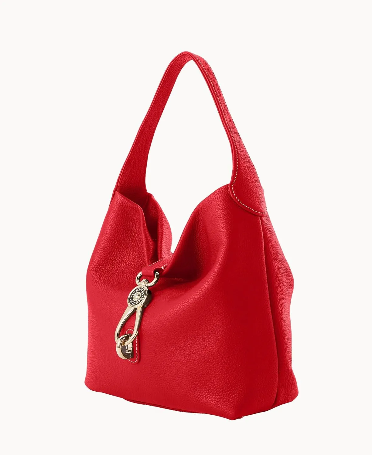 Dooney & Bourke Women's Small Logo Lock Sac Shoulder Bag in Pebble Grain Leather, with Signature Logo Lock Closure