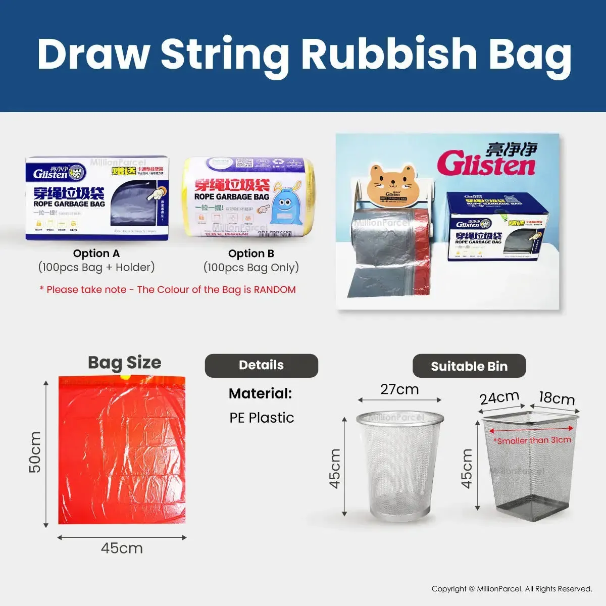 Draw String Rubbish Bag | Trash Bag