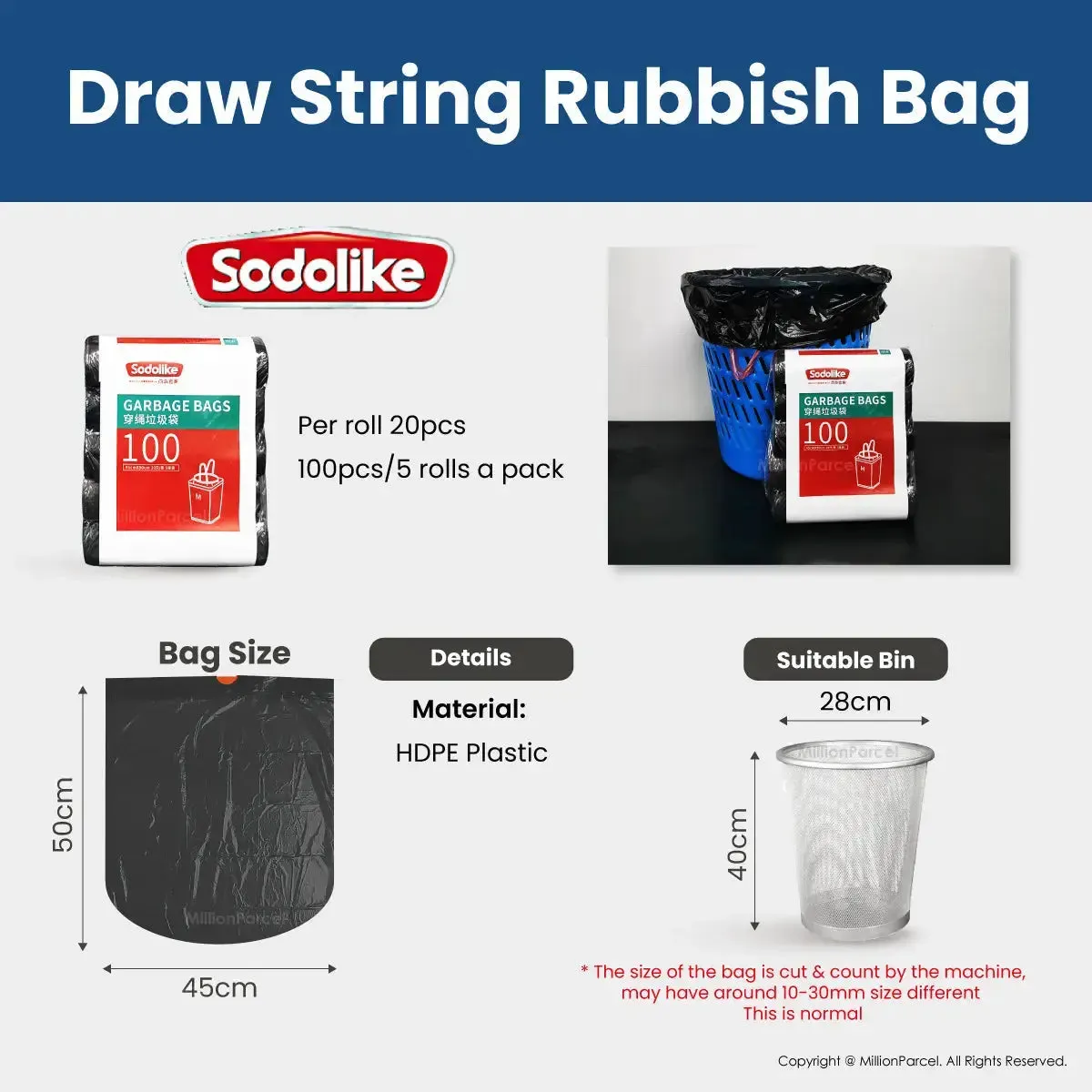 Draw String Rubbish Bag | Trash Bag