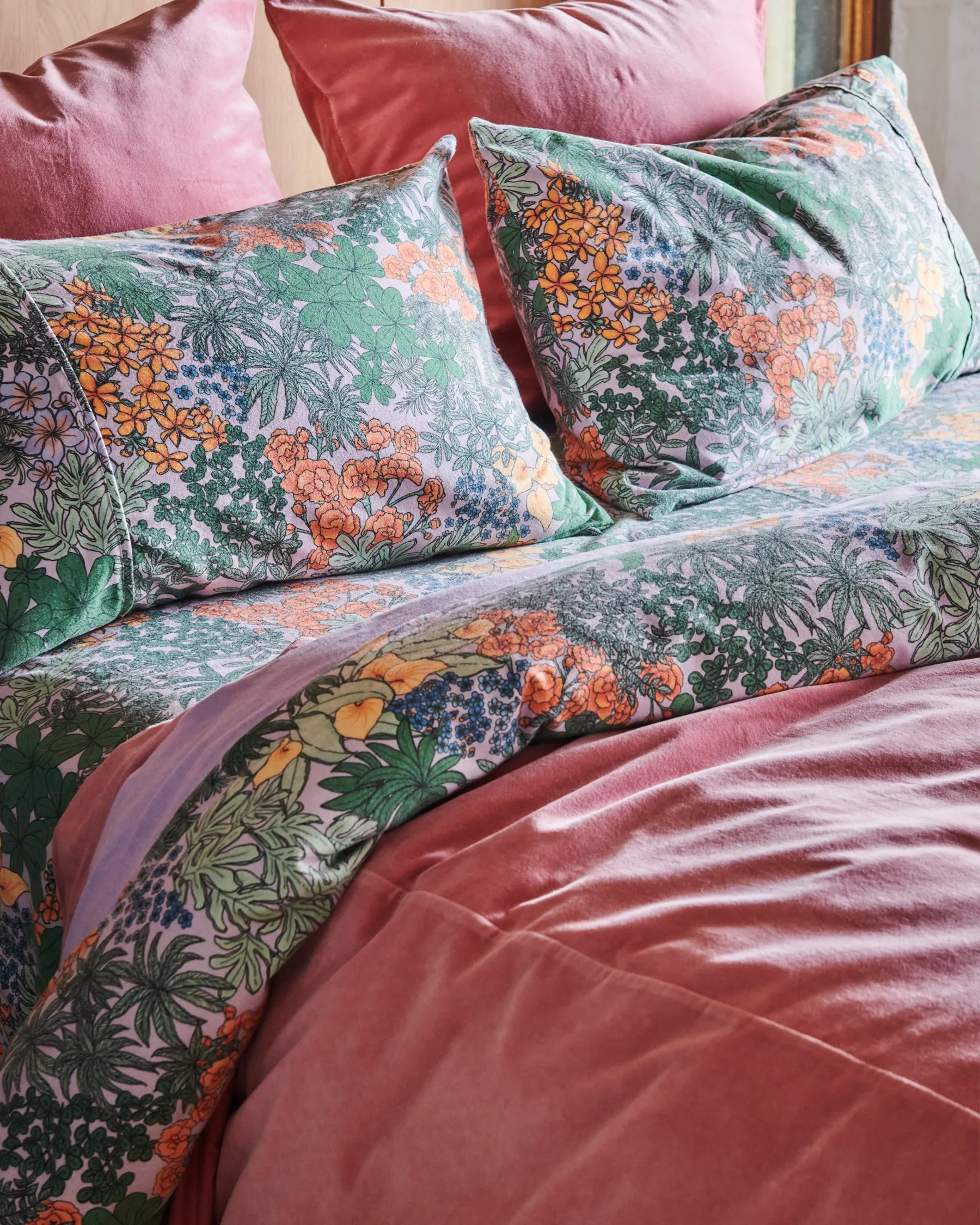 Dusty Rose Velvet Quilt Cover