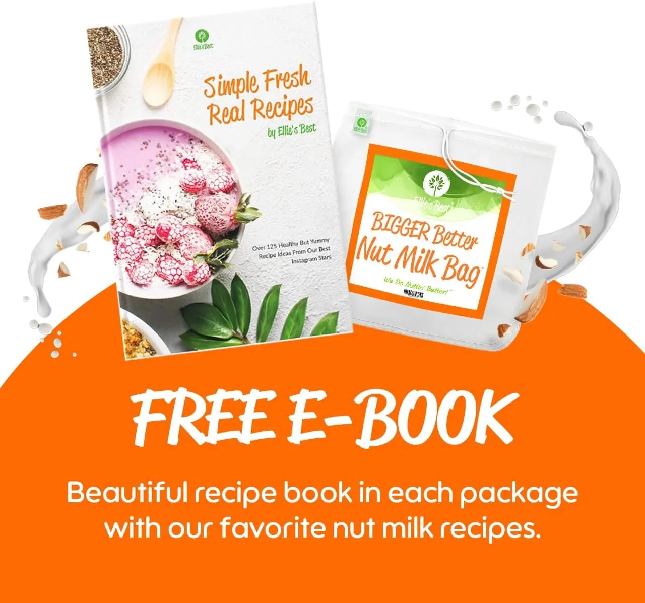 Ellie's Best Pro Quality Nut Milk Bag - Big 12"X12" Commercial Grade - Reusable Almond Milk Bag & All Purpose Strainer  Fine Mesh Nylon Cheesecloth & Cold Brew Coffee Filter - Free Recipes & Videos