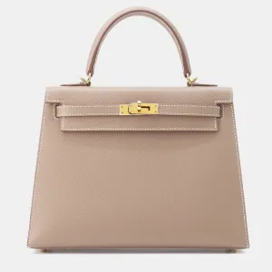 Etoupe Epsom Kelly Sellier 25 Top Handle Bag