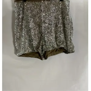 EXPRESS Women's Tan Sequin Embellished Shortie Extreme High-Rise Shorts SZ 14