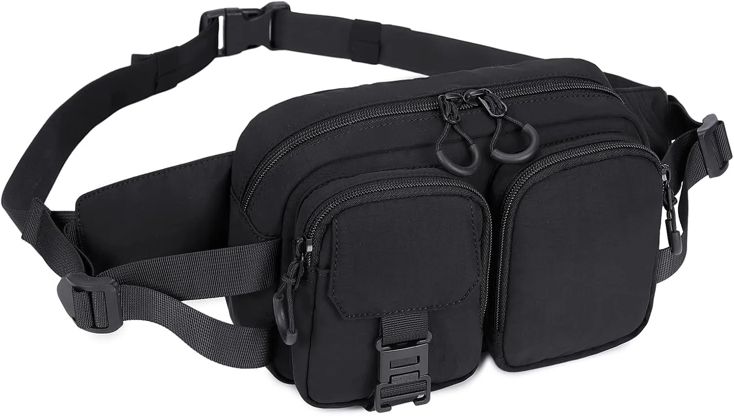 Fanny Packs for Women, Convertible Carry Belt Bag Small Sling Crossbody bags Waist Bag for Men, Black