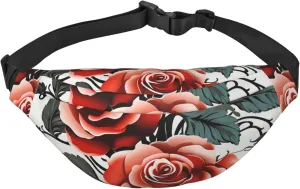 Floral Rose Ivy with Leaves Spring Fanny Pack for Men Women Crossbody Bags Fashion Waist Bag Chest Bag Adjustable Belt Bag