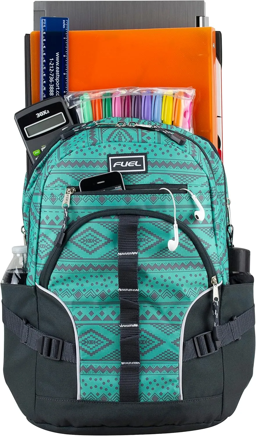 FUEL Hiking Laptop Backpack, College Bookbag, Travel Daypack with 5 Compartments, Dynamo Tech Pocket, 18.5 Inches