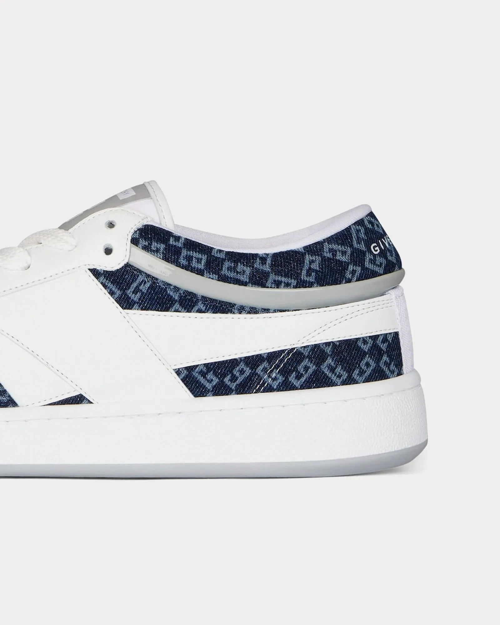 G Move Mixed Leathers & Denim Monogram 72 Dark Blue / White Low Top Sneakers